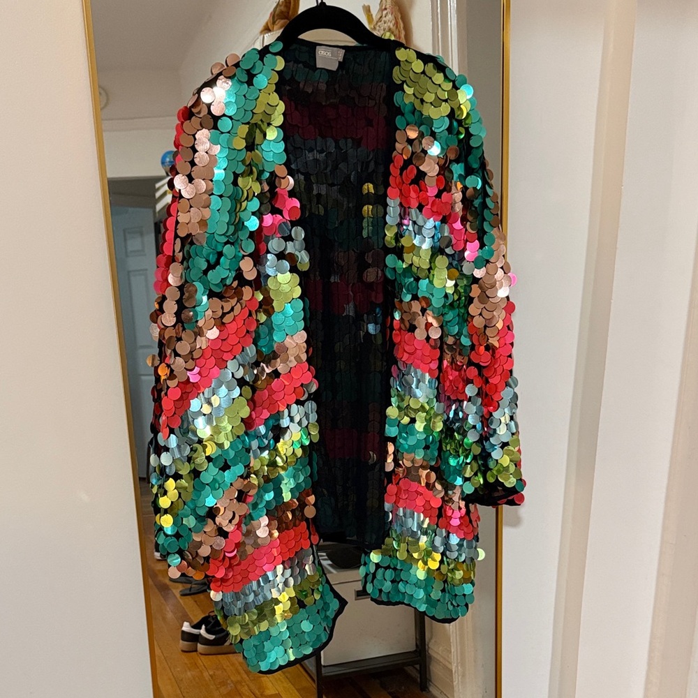 EUC ASOS Sequin Open Kimono